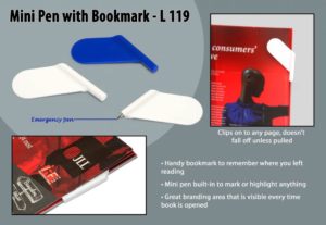 L119 – Mini Pen with Bookmark