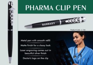 L156 – Pharma Clip Pen | Metal Body with German Refill