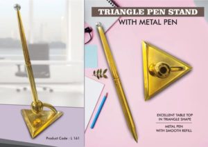 L161 – Triangle Pen Stand with Metal Pen