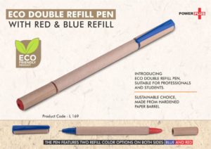 L169 – Eco Double refill Pen with Red & Blue refill