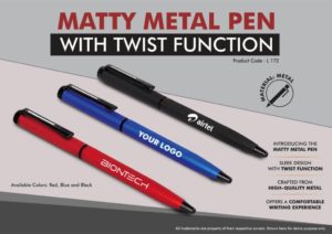 L172 – Matty Metal Pen with twist function