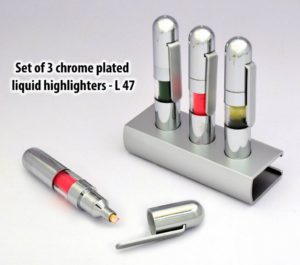 L47 – Set of 3 chrome plated liquid highlighters