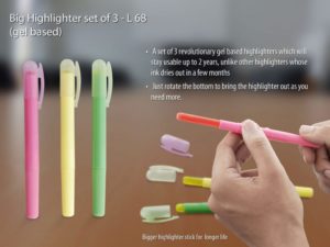 L68 – Big Highlighter set of 3 (gel based)