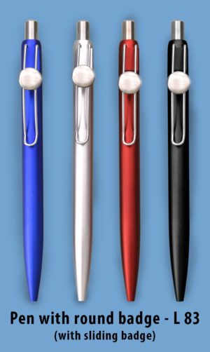 L83 – Pen with round badge