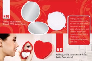 N17 – Folding double mirror (Heart shape) (with zoom mirror)