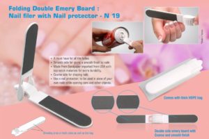 N19 – Folding Double Emery Board : Nail filer with Nail protector