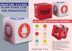P10a – Promo cube: 2 x 2 inch Blank Rubik Cube for promotions