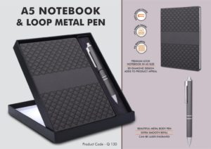 Q130 – Dune Notebook Gift set: A5 Dune Notebook With Pen
