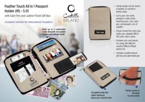 S01 – Feather touch All in 1 Passport holder (with pen)