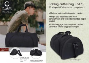 S05 – Folding duffel bag (D shape) (cabin size compliant) by Castillo Milano