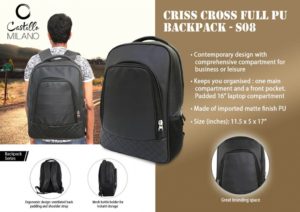 S08 – Criss Cross Full PU backpack by Castillo Milano