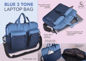 S42 – Slim 2 tone Laptop bag | Double outside pockets