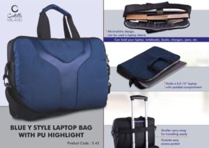 S43 – Y style laptop bag with PU highlight