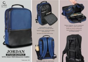 S50 – Jordan: Stylish Backpack bag with high performance fabric | Padded laptop compartment