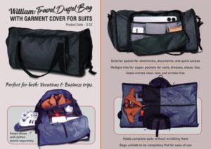 S53 – William: Travel Duffel Bag with Garment cover for Suits | Fully openable design | Separate Shoe compartment