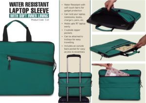 S61 – Teal: Water Resistant Laptop Sleeve with Soft inner lining | 3 outside spacious pockets | Soft touch fabric for gadget protection